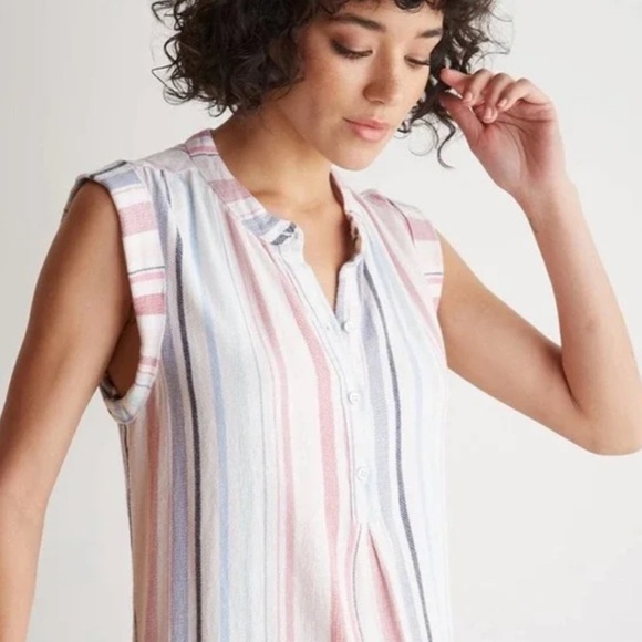 Anthropologie Dress Womens XS Cloth&Stone Stripe Sleeveless Lightweight Spring - Picture 2 of 12